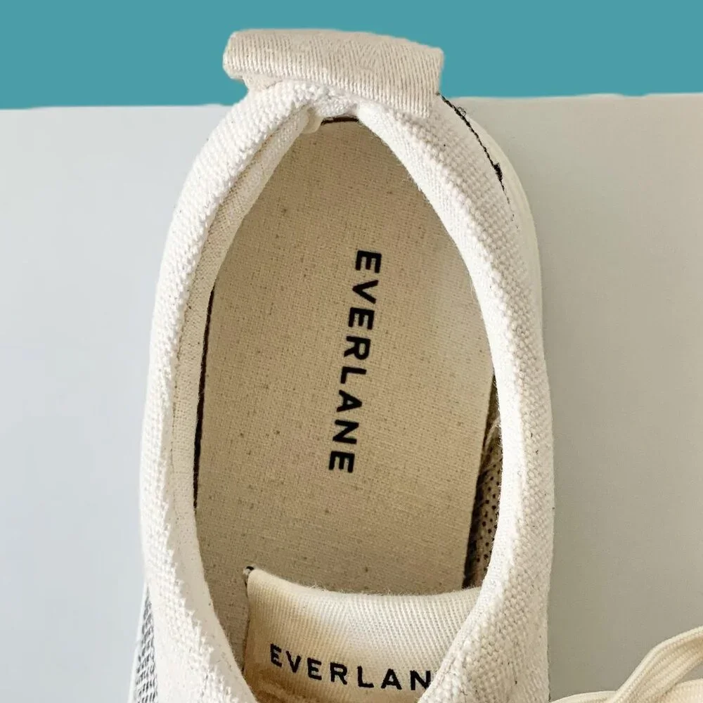 EUC Everlane The Tread-Bare Sneaker, Women's 10, Natural Canvas/Black - Picture 8 of 14